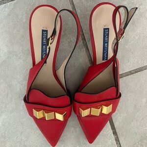 Stuart Weitzman Red Slingback Heels